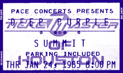 deep purple ticket, 1985