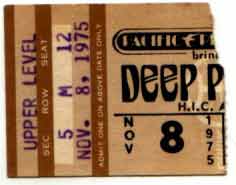 Deep Purple ticket, Hawaii 1975