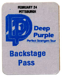 deep purple backstage pass 1985
