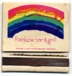 Rainbow Bar & Grill matchbook
