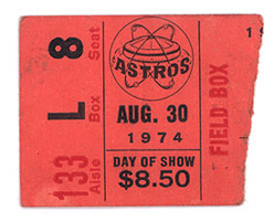 Deep Purple ticket, Houston 1974